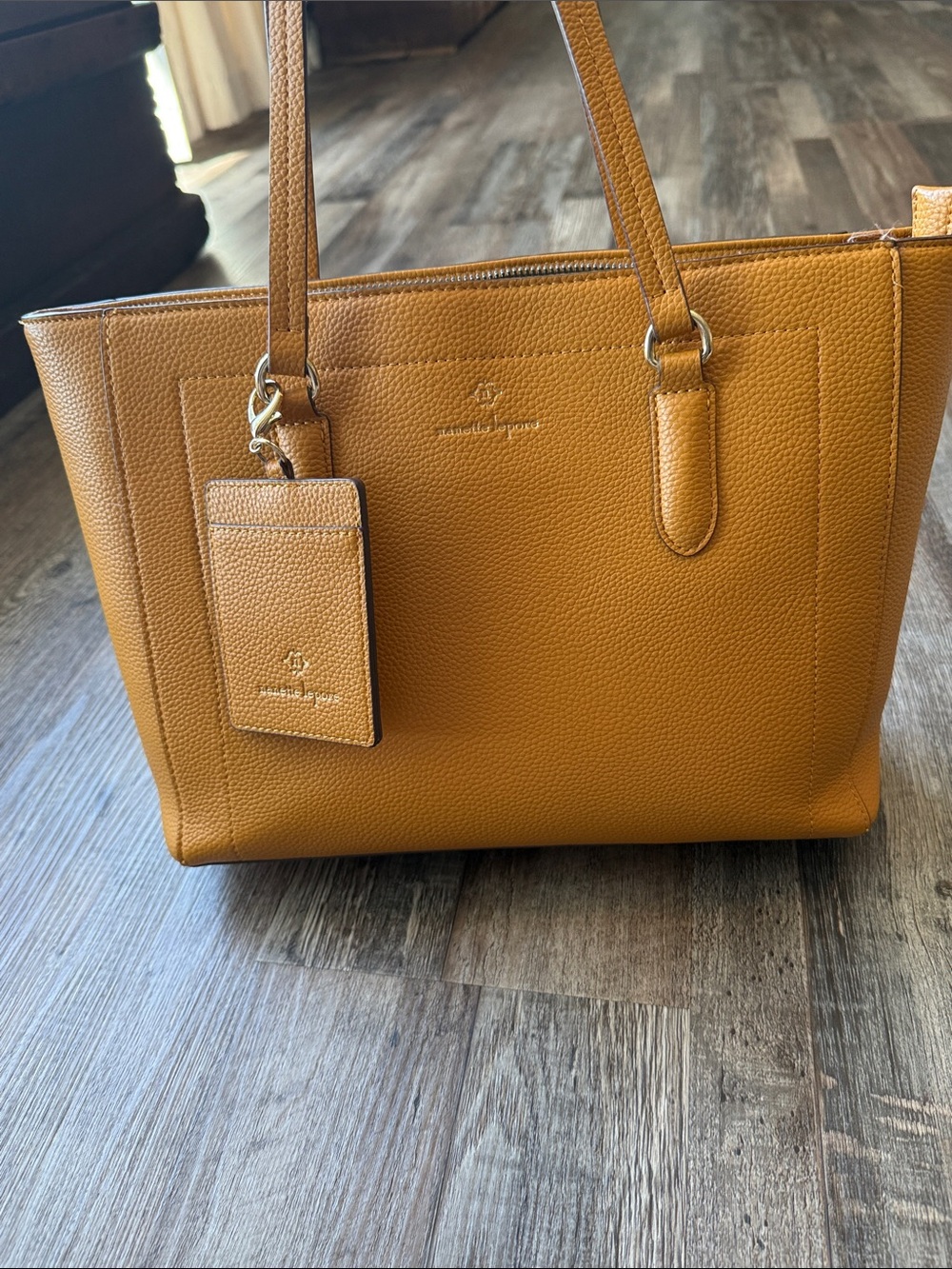 Nanette Lepore Mustard Tan Triple Compartment Satchel Bag
